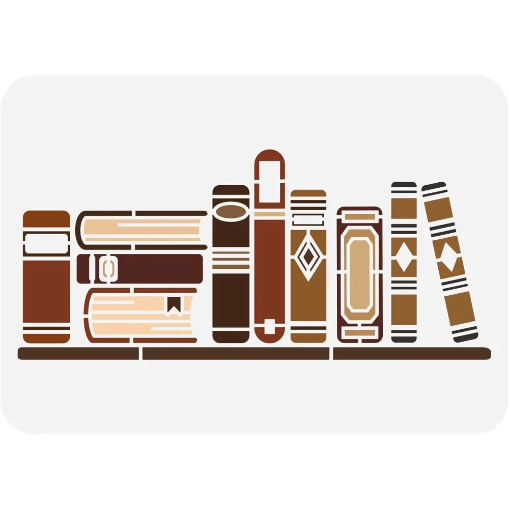 Book Stencil Collection - 11.7x8.3 inch Reusable DIY Craft Wall Furniture Stencil
