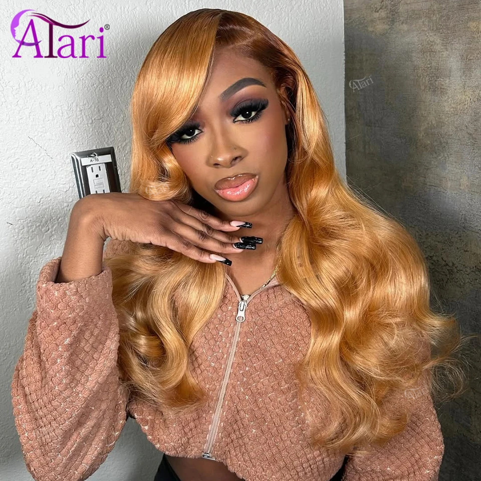 

Ombre Honey Blonde Body Wave Wig Brazilian 13X4 Lace Frontal Human Hair Wigs Pre Plucked Transparent 13X6 Front Gloden Brown Wig