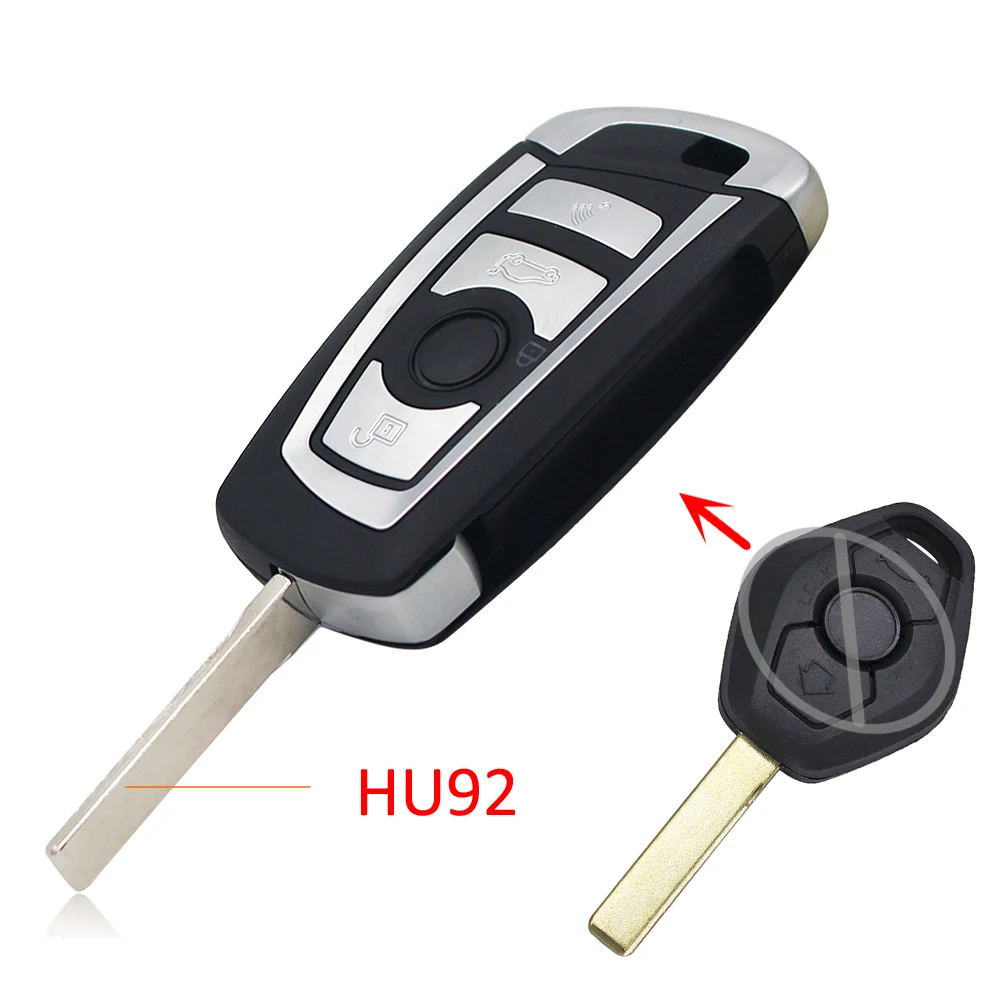 EWS System Modified Flip Remote Key Fob 4 Button 315MHz/433MHz 7935 Chip ID44 for BMW X5 Z3 Z4 1998-2005 HU92 HU58 Blade