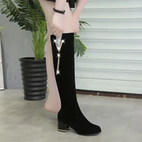 Heels Women's Boots Side Zippers  Women's Long Boots Thick Heels High Shoes for Women High Heels  Autumn Winter 2024 New - Image 4