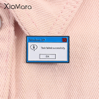 Windows XP Task Failed Successfully Enamel Pin Computer Pop-up Error Message Programmer Brooch Lapel Badge Jewelry Gift