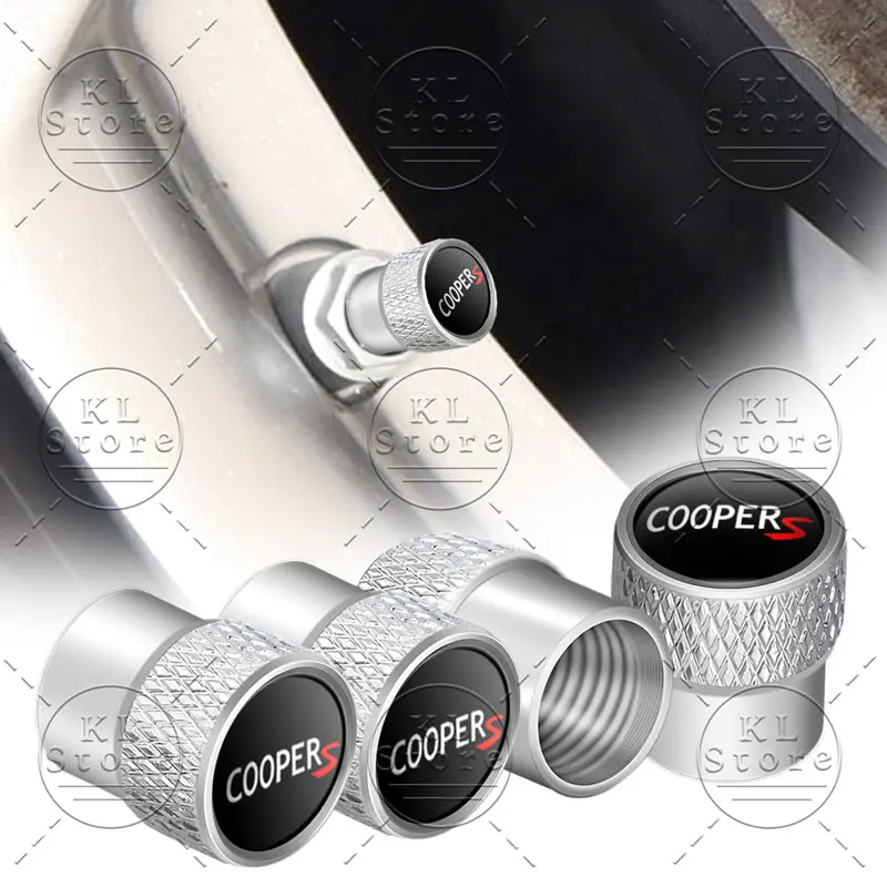 4pcs/set S Logo Car Wheel Tire Valve Air Stem Cap Dustproof Cover For Mini Cooper S Emblem R55 R56 F55 F56 F60 John Cooper Works