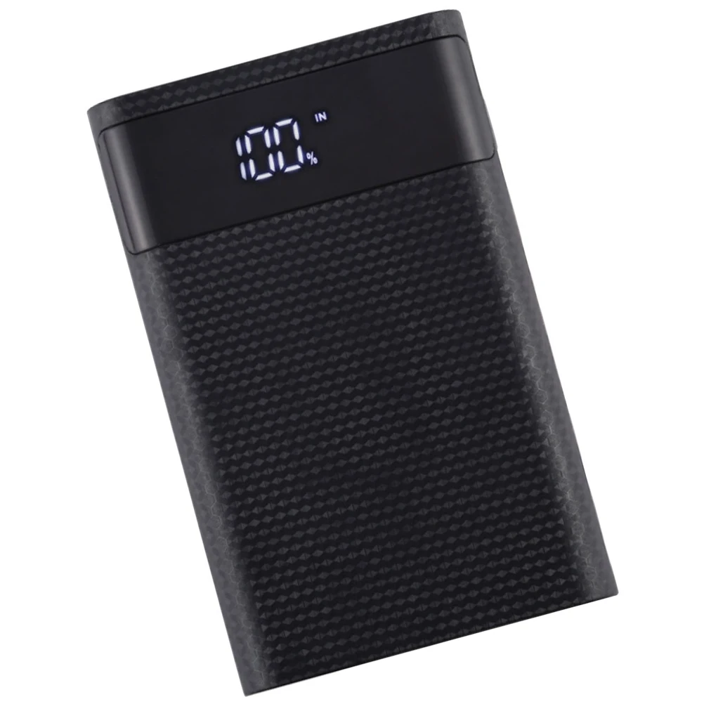 

4 Section Case Fast Charging Box for 18650 Batteries Dual USB Black Durable Lightweight Portable Travel Outdoor LED