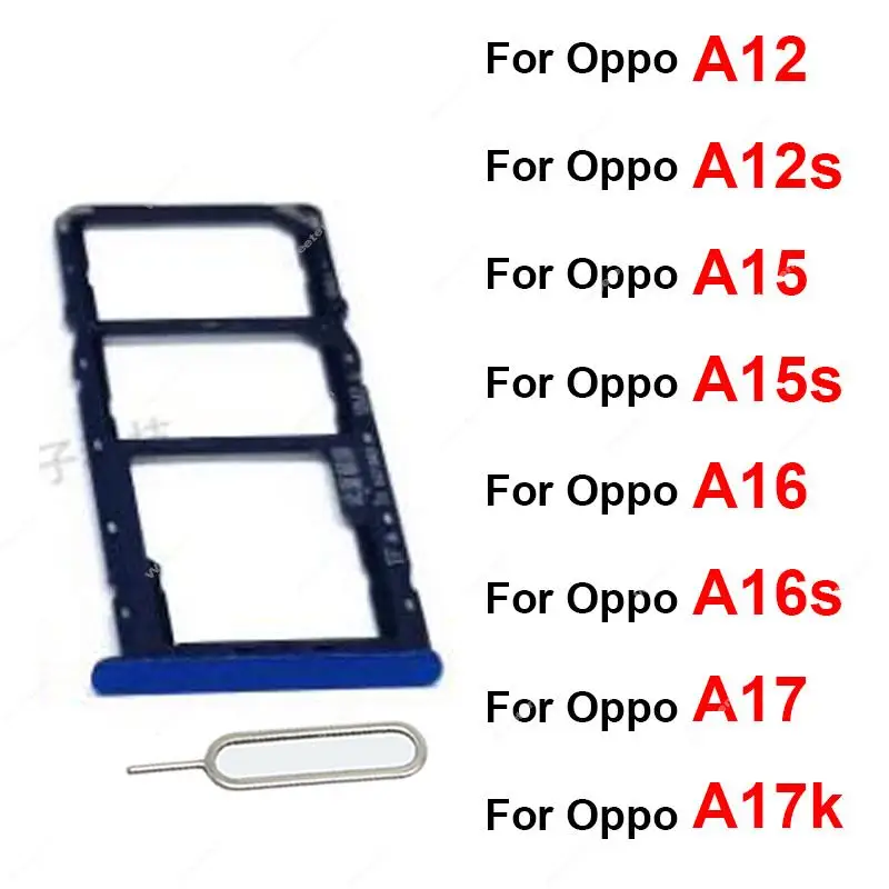 For OPPO A12 A12s A15 A15S 4G A16 A16S A17 A17K  Card Slot Reader Adapter Sim Card Tray Holder Replacement Repair Parts