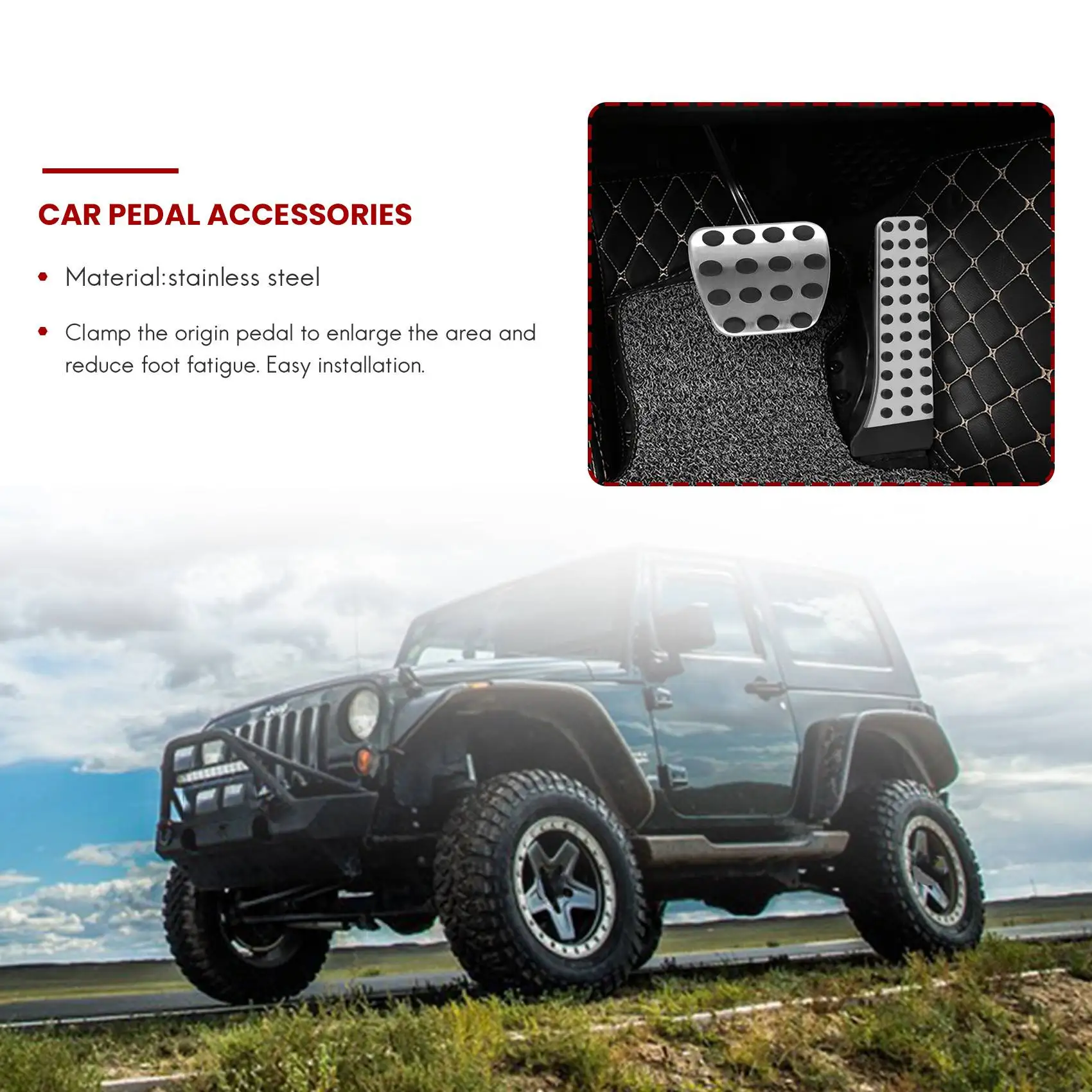 

A57E-5PC Car Pedal Cover Accessories With Footrest For Mercedes Benz W203 W222 W213 W205 W204 W211 W212 W210 X204 W218