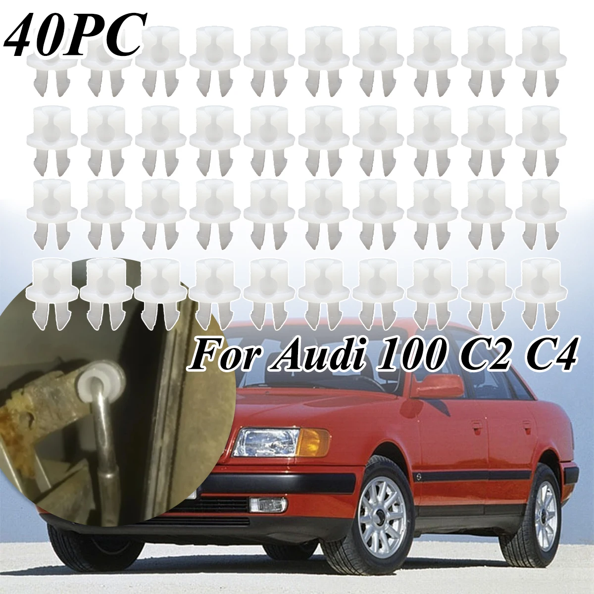 

40X Clips For Audi 100 C2 C4 Avant Door Lock Rod Conector Linkage Clip Front Rear Interior Latch Catch Repair Clamp Car Fastener