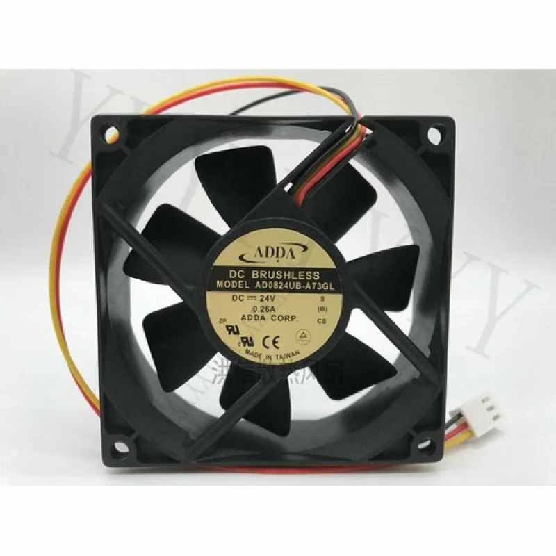 

Y 1 pcs ADDA Fan AD0824UB-A73GL DC 24V 0.26A 8025 8CM 3 Pin cooling fan