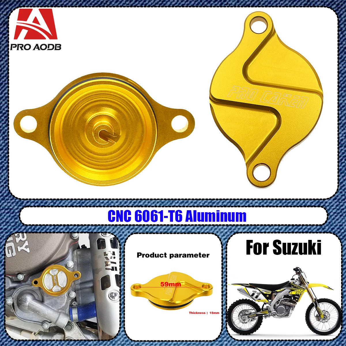 For Suzuki RMX450Z RMX 450Z RMZ250 RMZ450 RM Z250 Z450 2005-2014 2015 2016 2017 2018 CNC Engine Oil Filter Cover Cap parts