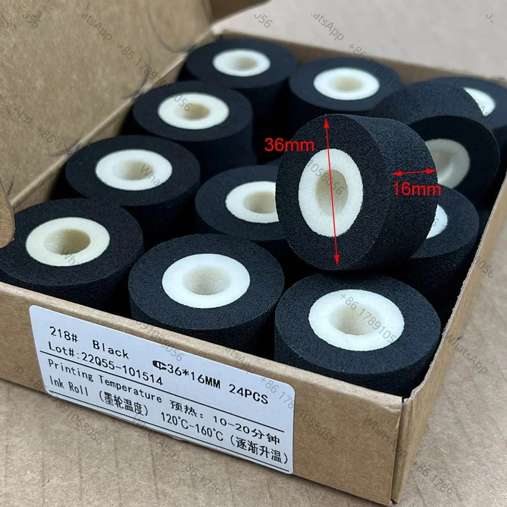 36x16mm Black Color Solid Ink roll,100% sponge ink roller,solid coding machine rolls, 90-130/120-160degre,24pcs/box
