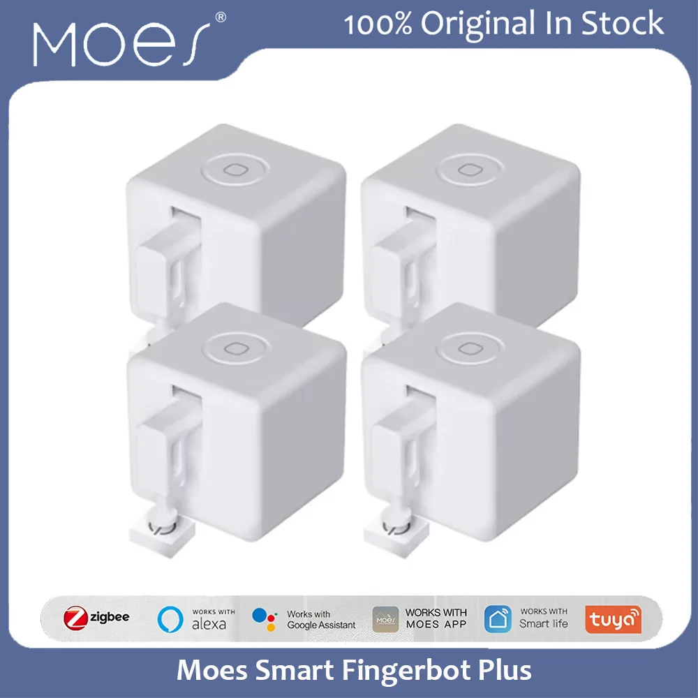 Moes Tuya Smart Fingerbot Plus Zigbee APP Remote Control Timer Schedule Create Group Control for Tuya Alexa Google Assistant