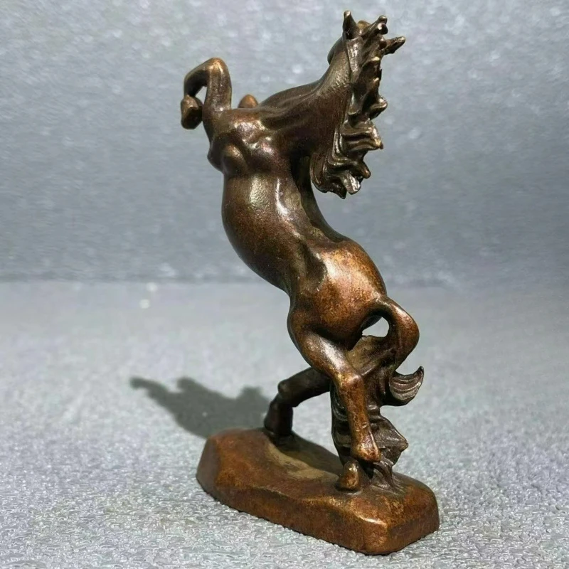 Retro Brass Antique Horse Office Living Room Shop Tea Pet Copper Sculpture Ornaments Desktop Decoration Crafts Gift