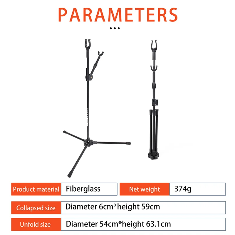 Imagem -02 - Peça Elong Tiro com Arco Recurvo Cor Preta Suporte Dobrável Material de Fibra Vidro Arco Rack Segurando Arcos Recurvos 1