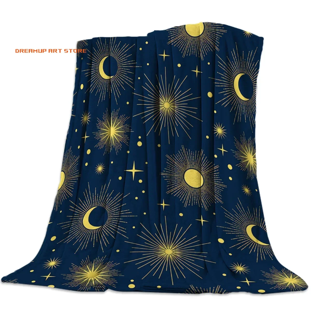 2026 Sun Moon Blanket Throw, Planet Throws, Universe And Sky Navy Coverlet Blankets Hypoallergenic Lightweight All-Season Cozy C