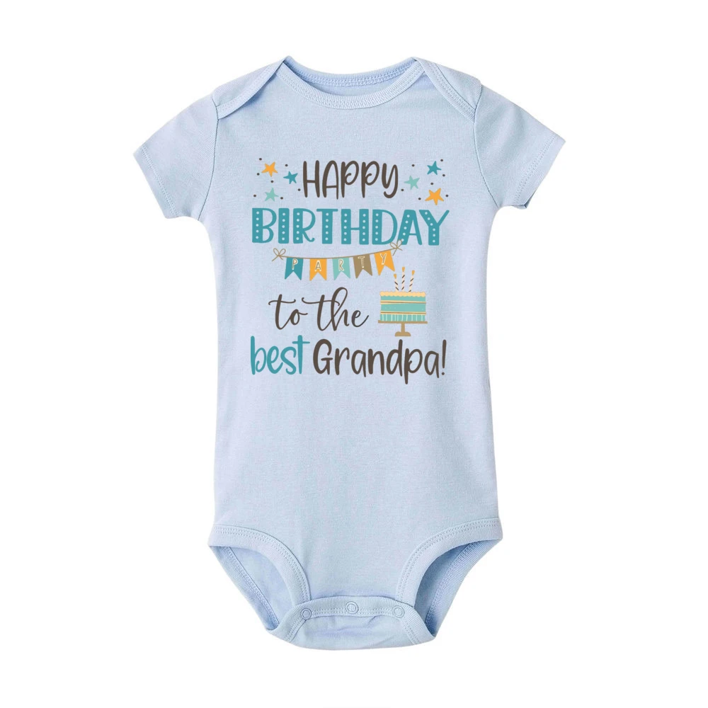 Happy Birthday To The Best Grandpa & Grandma Baby Bodysuit  Grandparents Birthday Party Baby Outfit Infant Jumpsuit Best Gifts