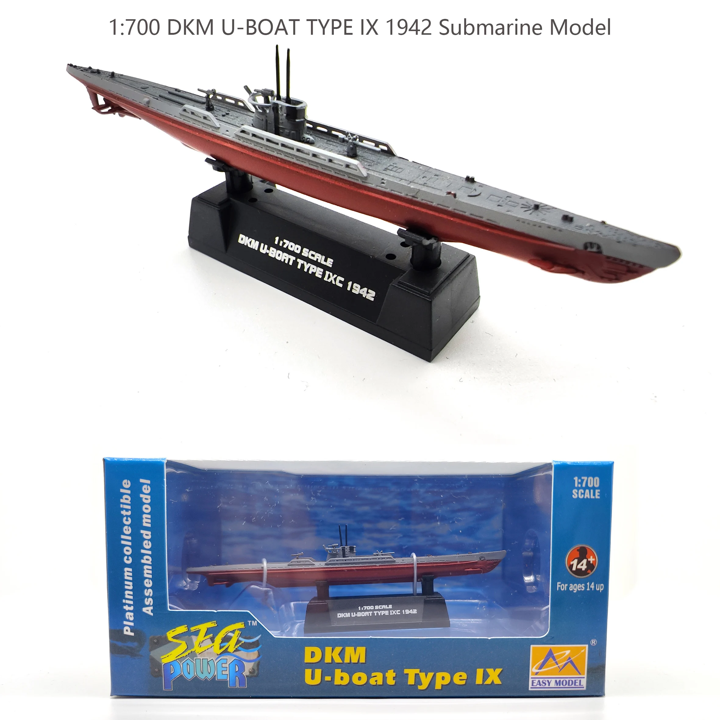 Out of print EM37320 1:700 DKM U-BOAT TYPE IX 1942 Submarine Model  Finished product collection model