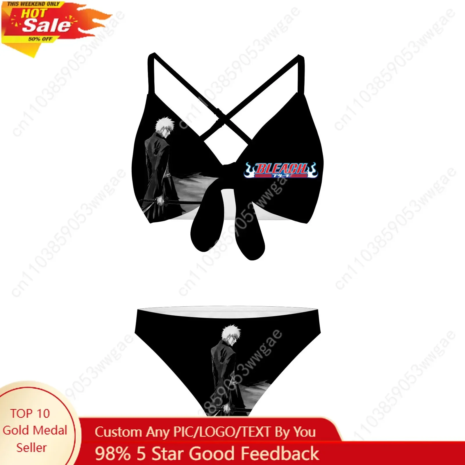 Bleach Bathing Suit Cross Strap Suspender Swimsuits Womens Personalized Bikini Pool Party Beach Swimwear Customized Beachwears