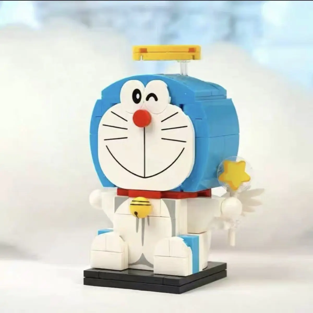 

QMAN Building Blocks Blue Cat Discontinued Minifigure Assembly Blocks Angel Mechanical Cat Astronaut Toy Ornament Gift
