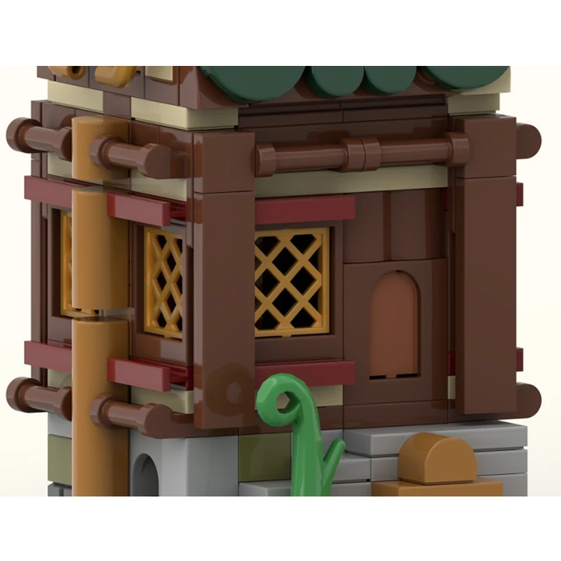 مدينة شارع عرض نموذج MOC قوالب بناء خمر منزل خشبي مخزن وحدات التكنولوجيا الهدايا عطلة تجميع ألعاب أطفال