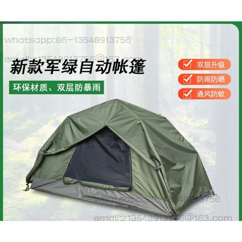 Single double-layer automatic quick-opening rainproof tent, outdoor field training camping equipment in stock