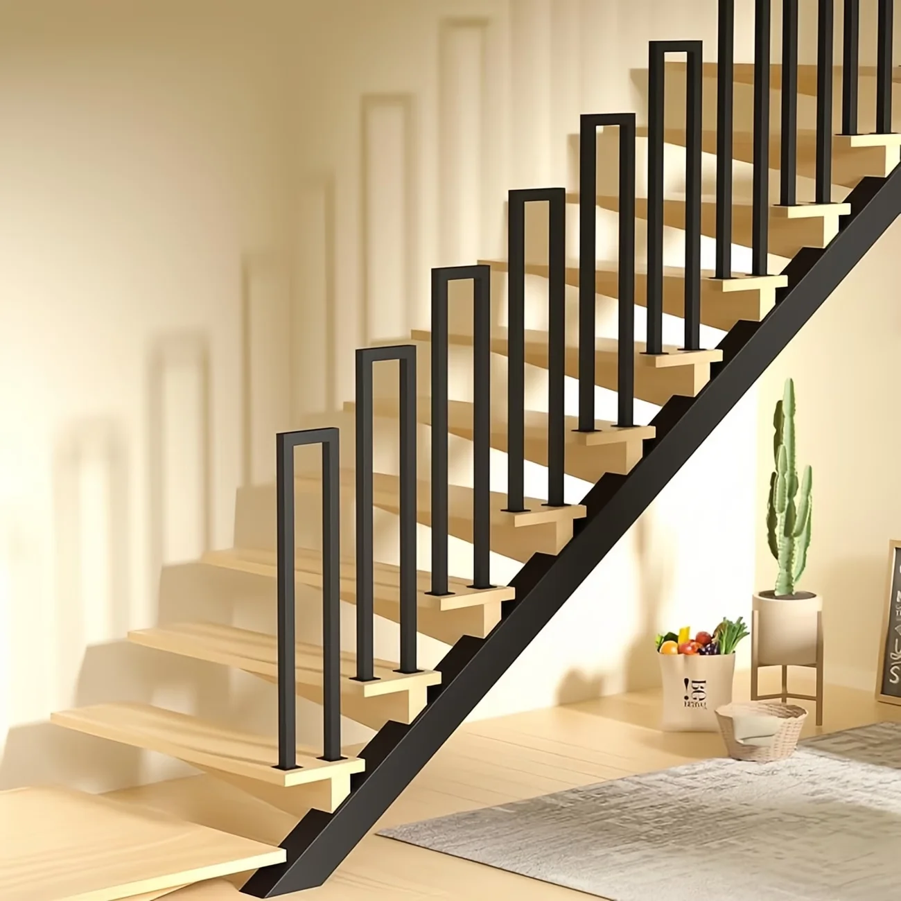 

1-Piece U-Shaped Stair Handrail Anti-Slip Safety Railing for Indoor And Outdoor Steps Ideal for Elderly And Additional Support