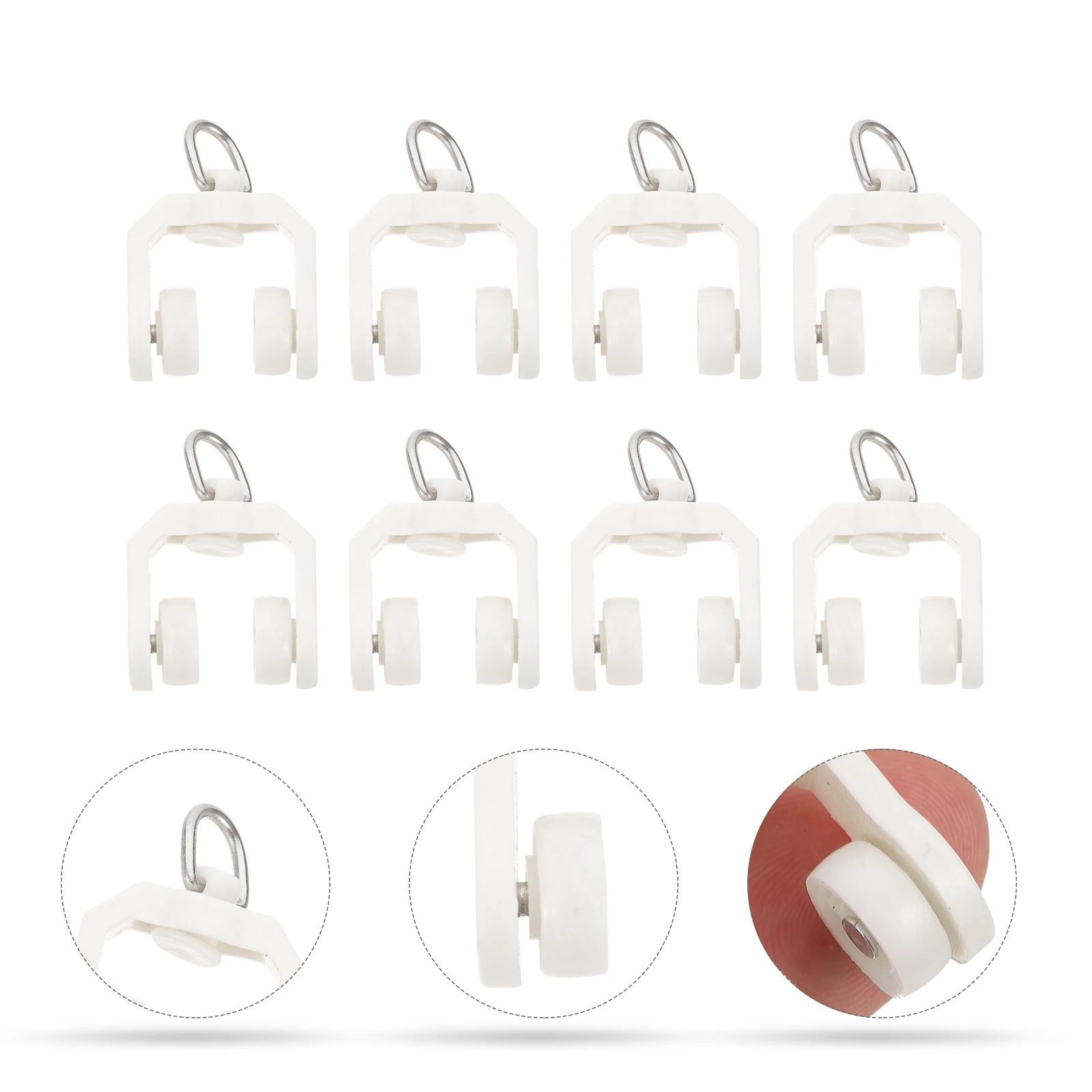 

50Pcs Noise Reduction Curtain Pulley Strong Abrasion Resistance Multi Purpose Drapes Sheer Valances Curtain Glider