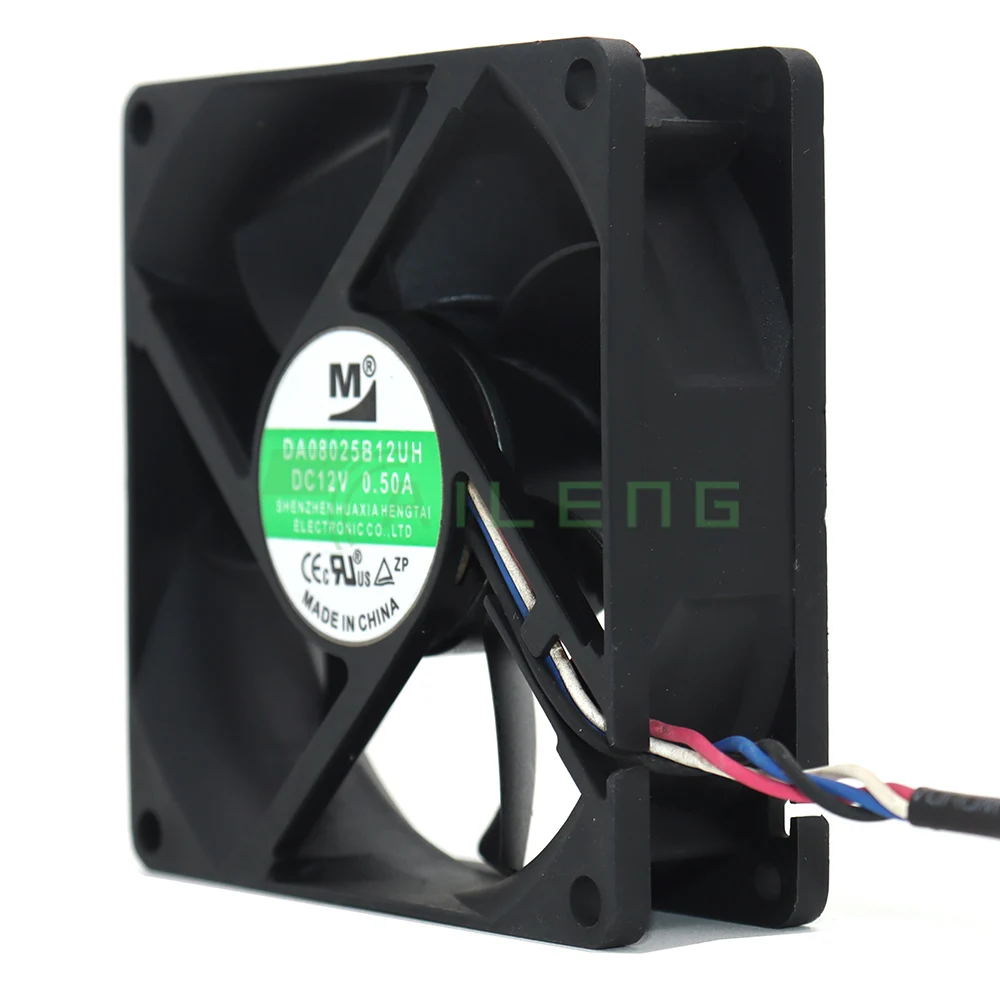 Imagem -03 - Ventilador de Refrigeração Original Da08025b12uh Refrigerador Pwm Shenme Psu dc 12v 0.50a 80x80x25 mm 8cm 80 mm Pinos