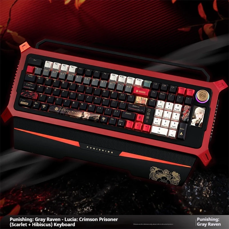 

Аниме Lucia игровая клавиатура Tri Mode 1,9-дюймовый экран Rgb Pbt с возможностью горячей замены механическая клавиатура Fps аксессуары для киберспортов и геймеров подарки