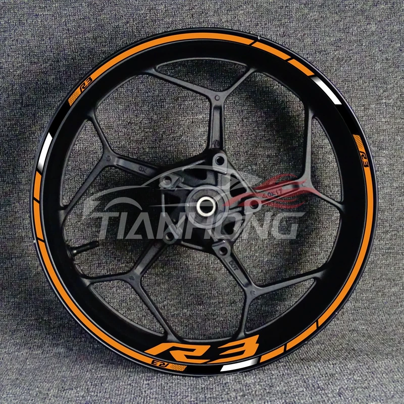 17 Inch For YAMAHA YZF R3 Motorcycle Logo Wheel Hub Waterproof High Reflective Rim Stickers Front And Rear Decal Decoration