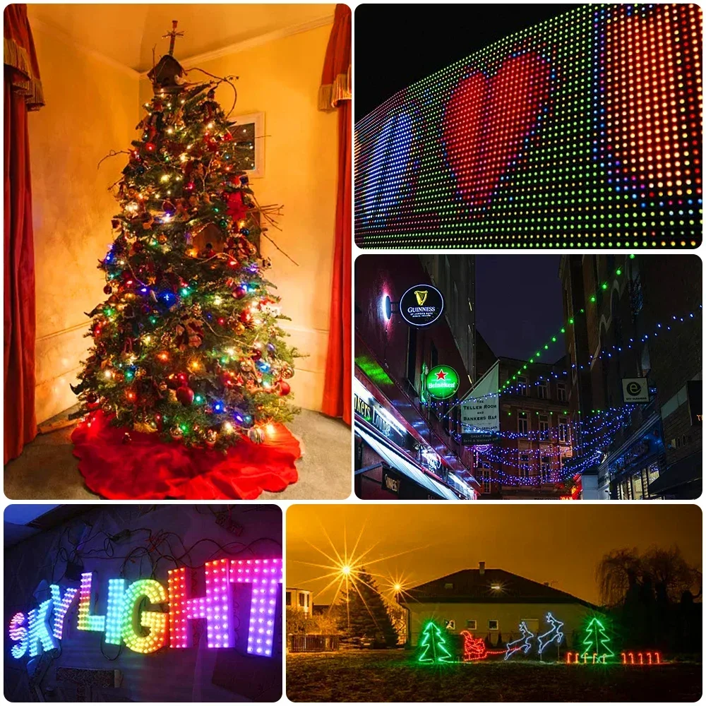 12mm DC5V WS2811 IC RGB Full Color Digital Pixel Light LED Module IP68 Waterproof Christmas String Light Full Kit