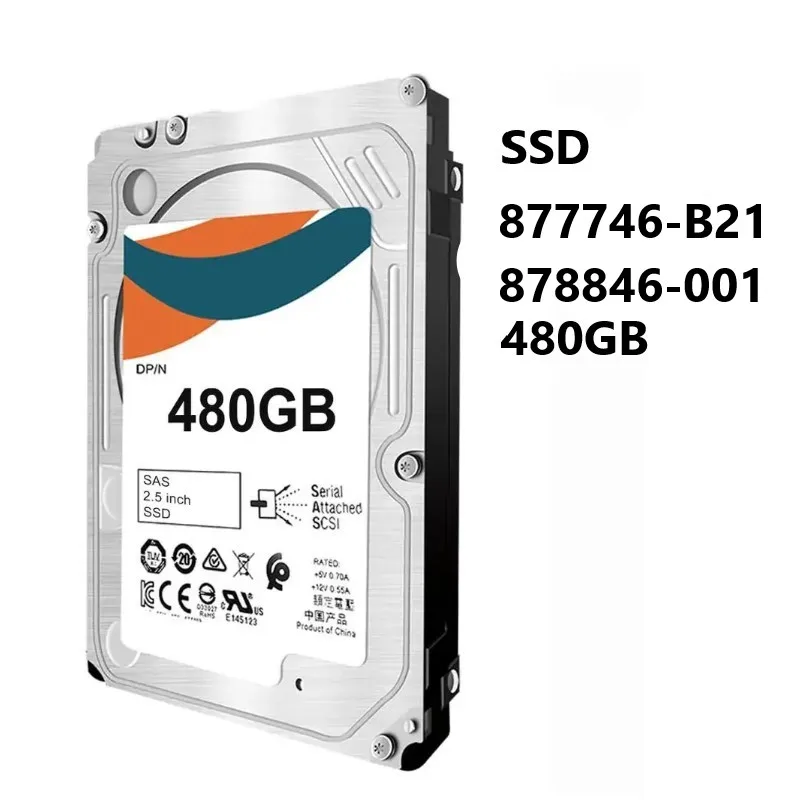 

NEW SSD 877746-B21 878846-001 480GB 2.5in SFF DS SATA-6G SC Read Intensive Solid State Drive for H+P-E ProLiant G9 G10 Servers