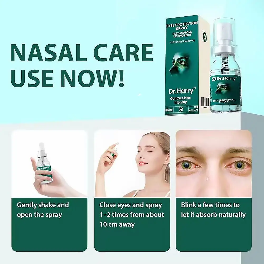 Portable Lutein Eye Care Spray 10ml Gentle Moisturizing Mist Relieve Eye Fatigue Redness Protection Fatigue Protector