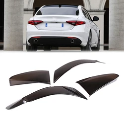 4Pcs Car Smoked Black Rear Tail Light Decor Cover Taillight Lamp Trim Garnish Lamp Hoods For Alfa Romeo Giulia 2017-2022