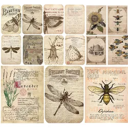 20Pcs/Pack Vintage Insect Newspaper Sticker DIY Craft Scrapbooking Album Junk Journal Decorative Stickers