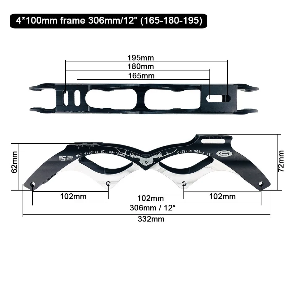 Inline Speed Skates Frame Original Cityrun Skate Fames For 4 x 110 100 90 mm Wheels Roller Skates Accessories Skating Chassis