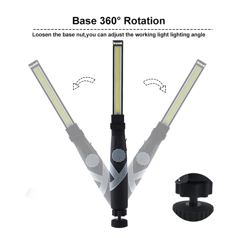 Latarka LED COB USB akumulatorowa lampa robocza magnetyczna COB Lanterna hak do zawieszania Lampcamping naprawa samochodów latarka barowa