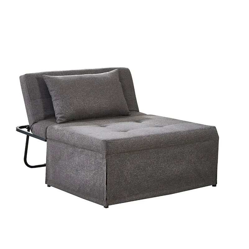 

Simple style lazy sofa multi-functional single lunch break bed Nordic three-purpose metal frame fabric folding sofa bed