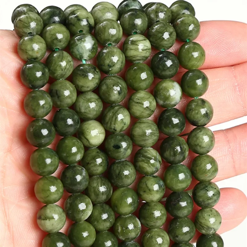 Natural Stone Jasper 1 Strand 4/6/8/10mm Southern Jade Round Loose Spacer Beads for Jewelry Making DIY Necklace Hand Accessories