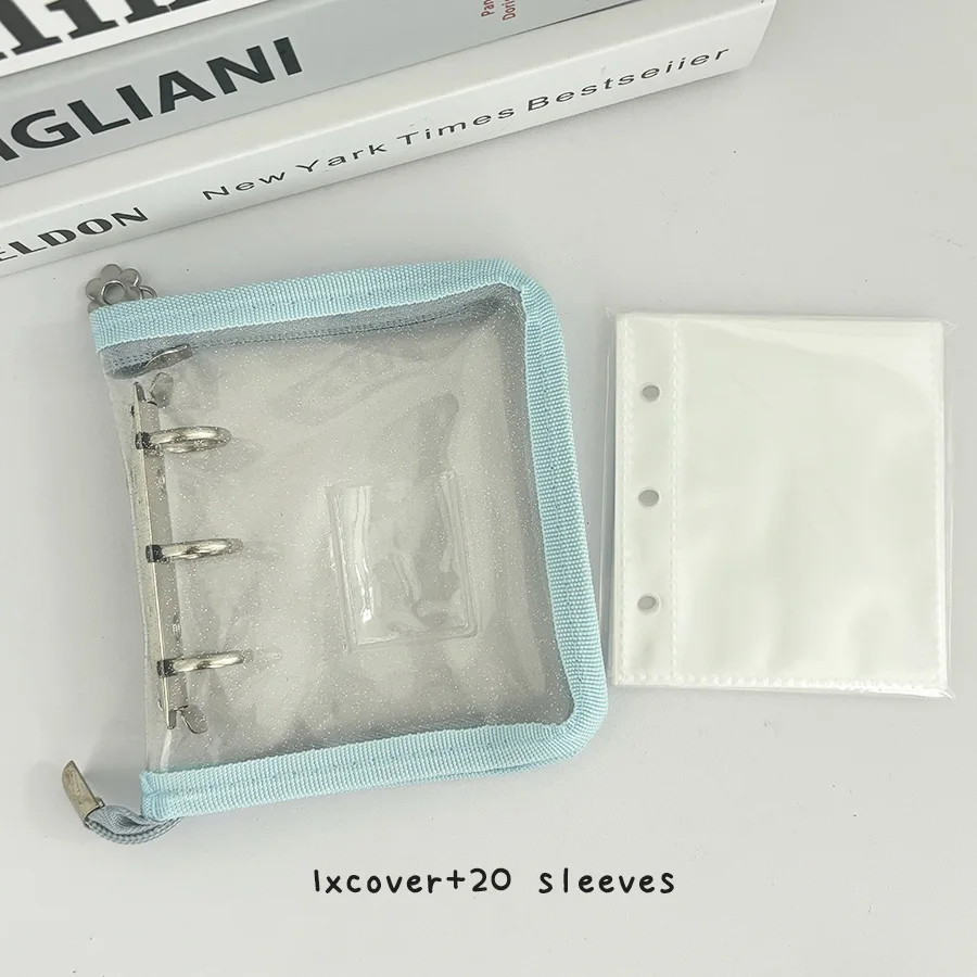 SKYSONIC Neuankömmling 3-Ring-Reißverschluss-Sammelbuch, 20 Nachfüllhüllen, DIY-Foto-Organizer-Buch, Mini-3-Zoll-Fotoalbum – Detail 17