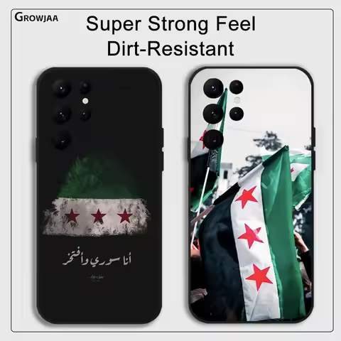 S-Syrian R-Revolution Flag Phone Case for Samsung Galaxy S24 Ultra S22 S23 Ultra S21 S20 5G Protective Silicone TPU Funda