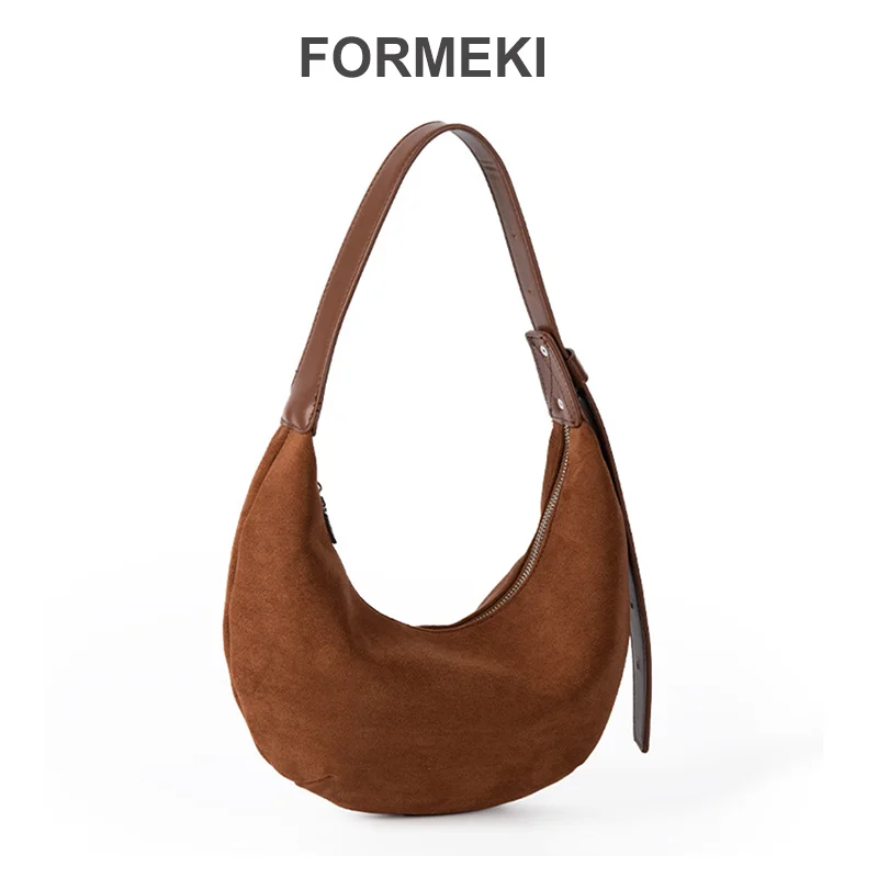 Formeki Women Bag 2024 Tote Bag For Women Suede Large Bag Causal All Match Hobos Luxury Design Bag