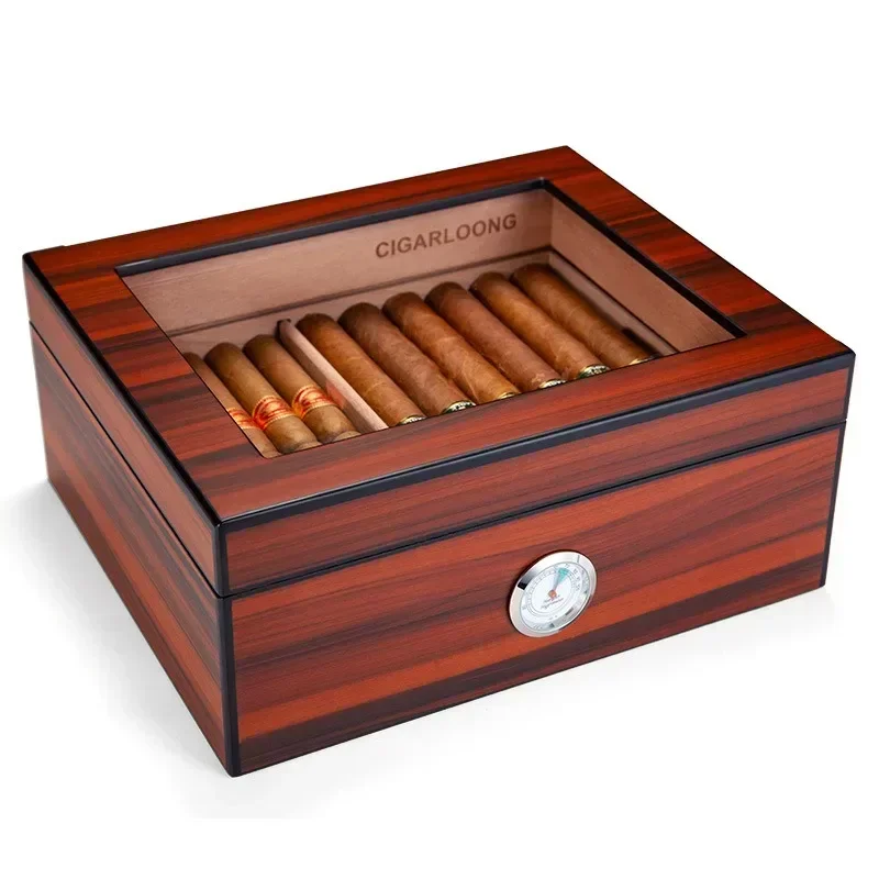 Cedar Wood Cigar Humidor Box Portable Travel Cigar Case Humidifier