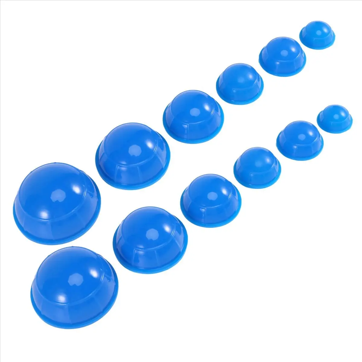 ●12Pcs Blue Health Care Vacuum Cupping Cups Silicone Suction Cup Massage