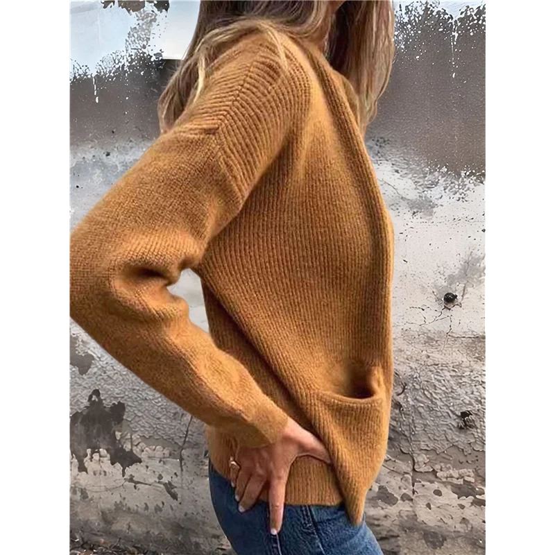 CHCH Women's Zip Up Knit Cardigan Long Sleeve Stand Collar Sweater Outwear Coat With Pockets