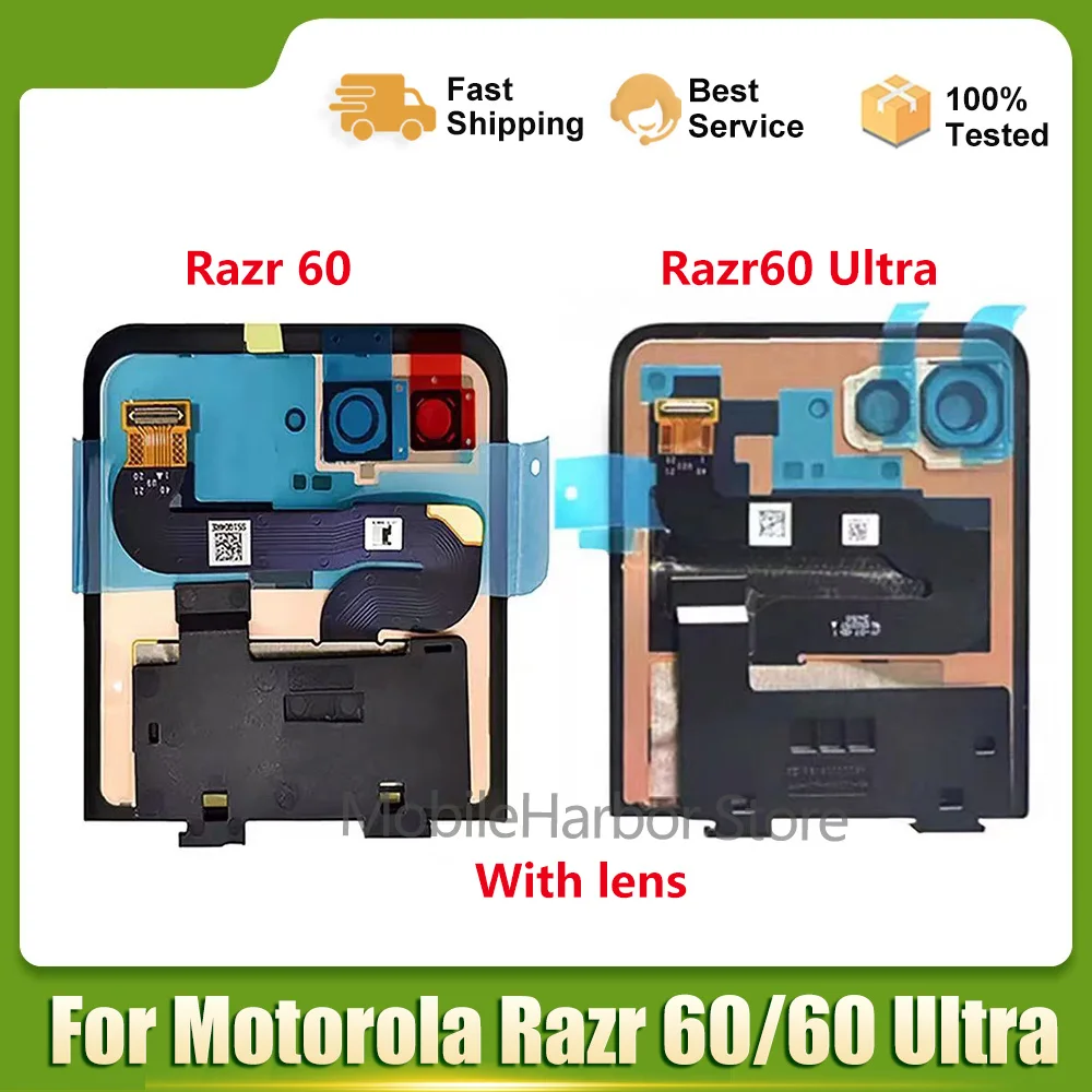 Tested AMOLED For Motorola Moto Razr60 XT2553-1 Razr 60 Ultra External LCD Touch Screen Digitizer XT2551-6 Small LCD Replacement