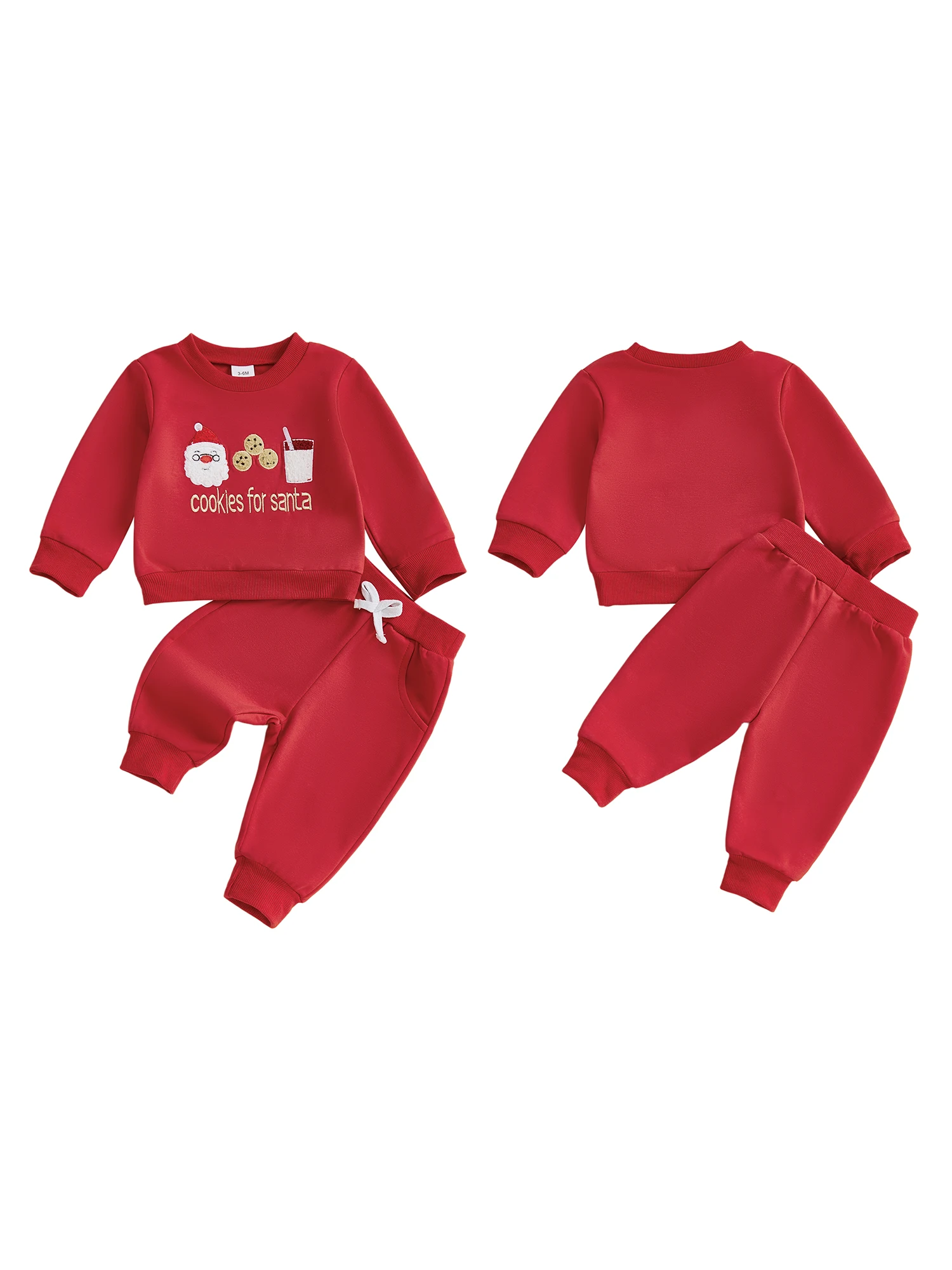 

Adorable Infant Winter Outfit Stylish Reindeer Print Hoodie with Matching Joggers 2 Piece Holiday Set for Baby