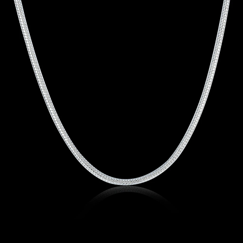 Fine 10PCS 925 sterling Silver classics 2MM Snake chain Necklace For Women 16-30 inch fashion party wedding accessories Jewelry