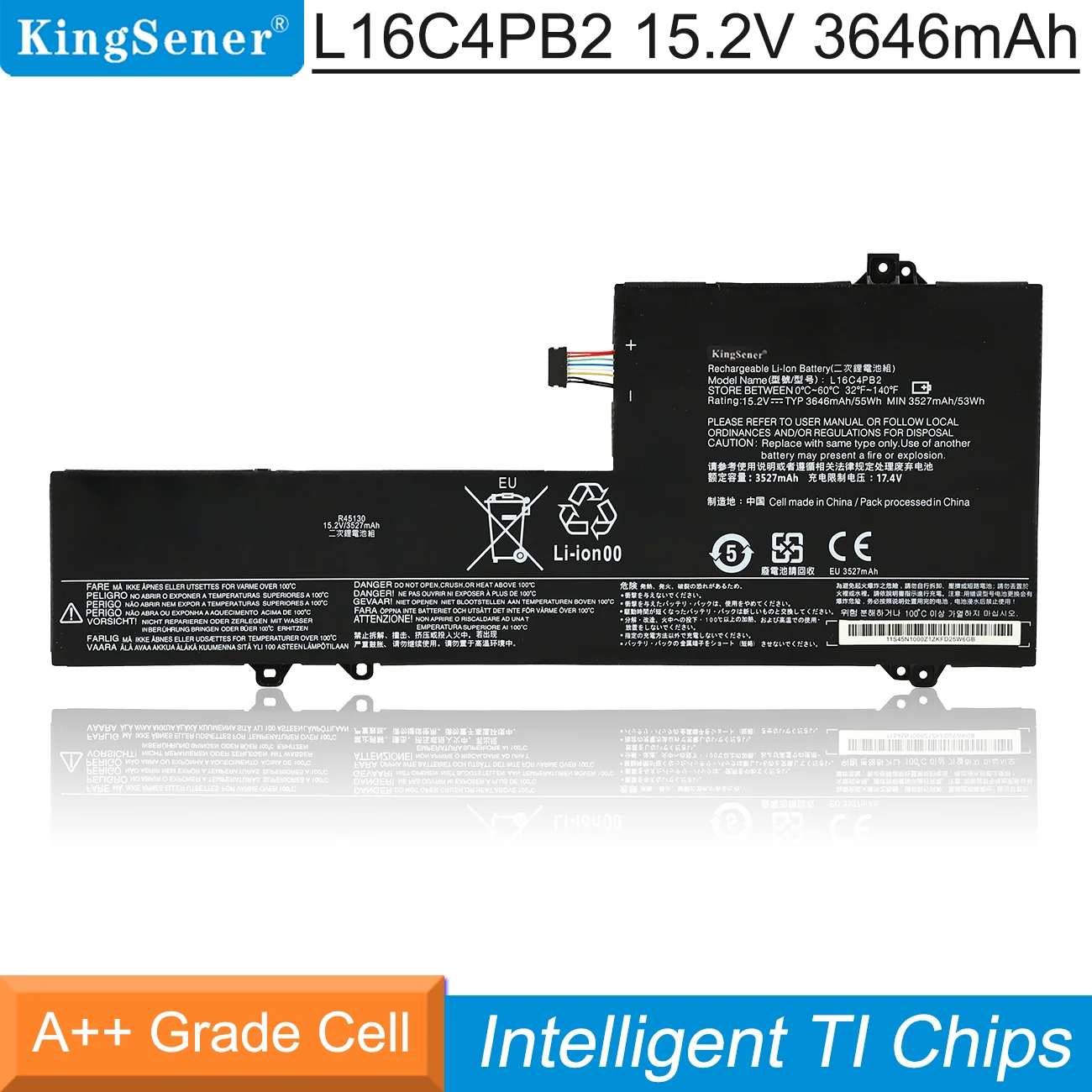 KingSener L16C4PB2 L16M4PB2 L16L4PB2 Laptop Battery For Lenovo IdeaPad 720S-14IKB V720-14 K42-80 Series Notebook 15.2V 55WH