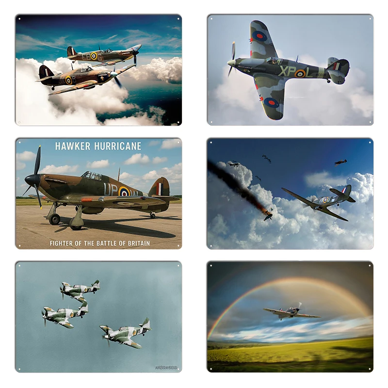 Hawker Hurricane Dunsfold 2013 Hawker Hurricanes del cuerpo aéreo irlandés 1945 placas de Metal Club cine personalizar cartel de estaño