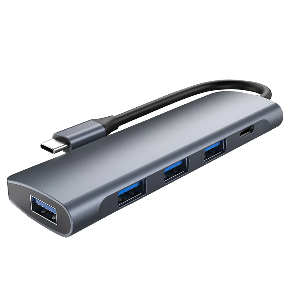 

5-In-1 Usb Type- Pd Charging Port Usb3.0 Adapter Laptop Compact Durable Fast Charging Docking Station Easy Carry