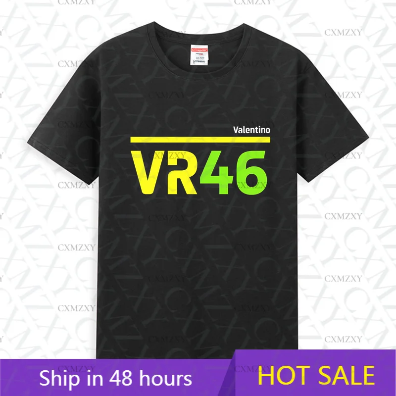 

2025 Men T Shirt Casual Valen tino Rossi 46 T-shirt Graphic Summer Short Sleeves 100% Cotton S-3XL Cool Tee